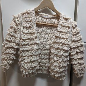 Rylee + Cru cream knitted cardigan sweater 4-5Y